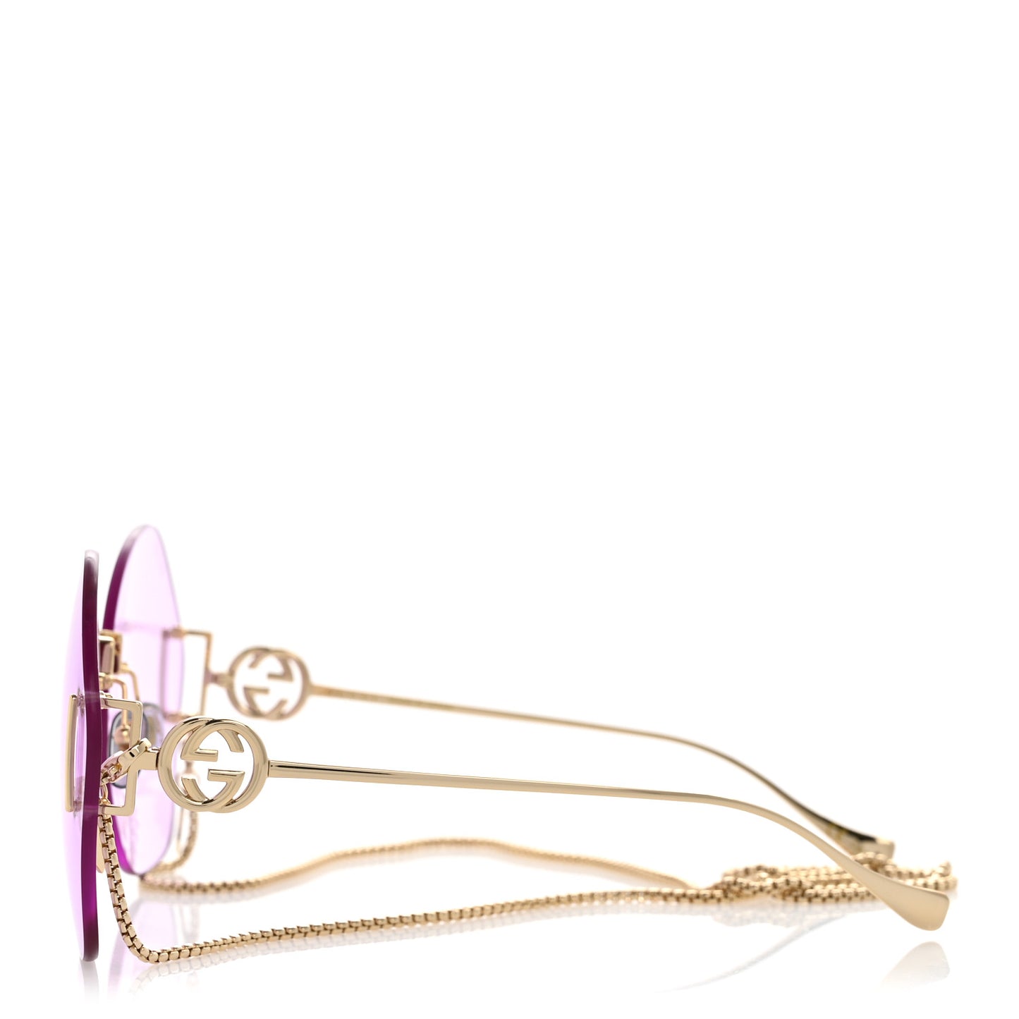 Metal Round Chain Sunglasses GG1203S Gold Purple