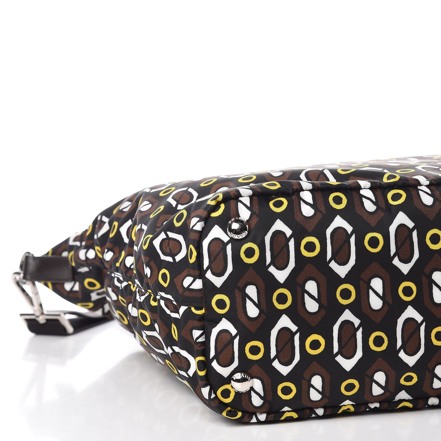 Tessuto Stampato Nylon Saffiano Print Tote Cacao