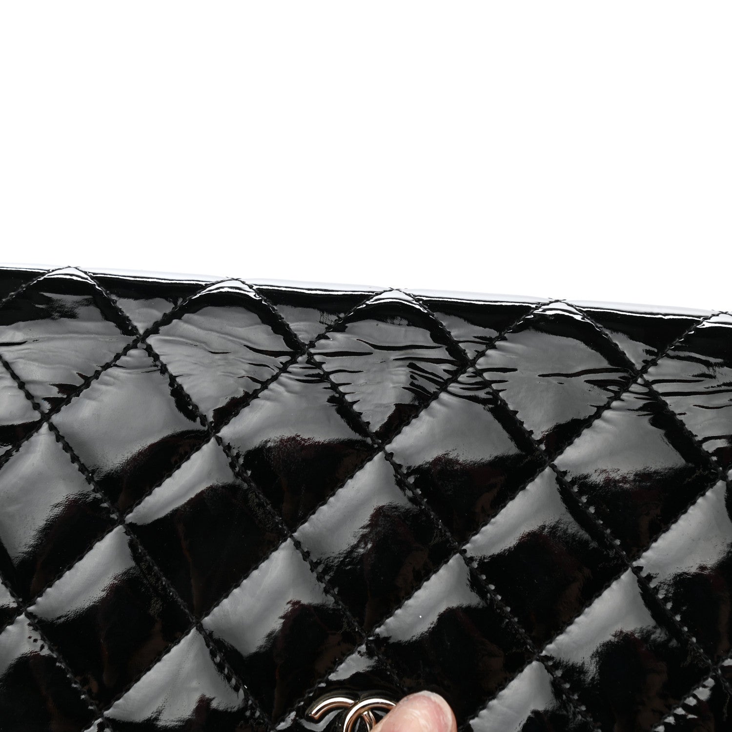 Chanel Patent Quilted Flap Wallet Black 12 of 12
