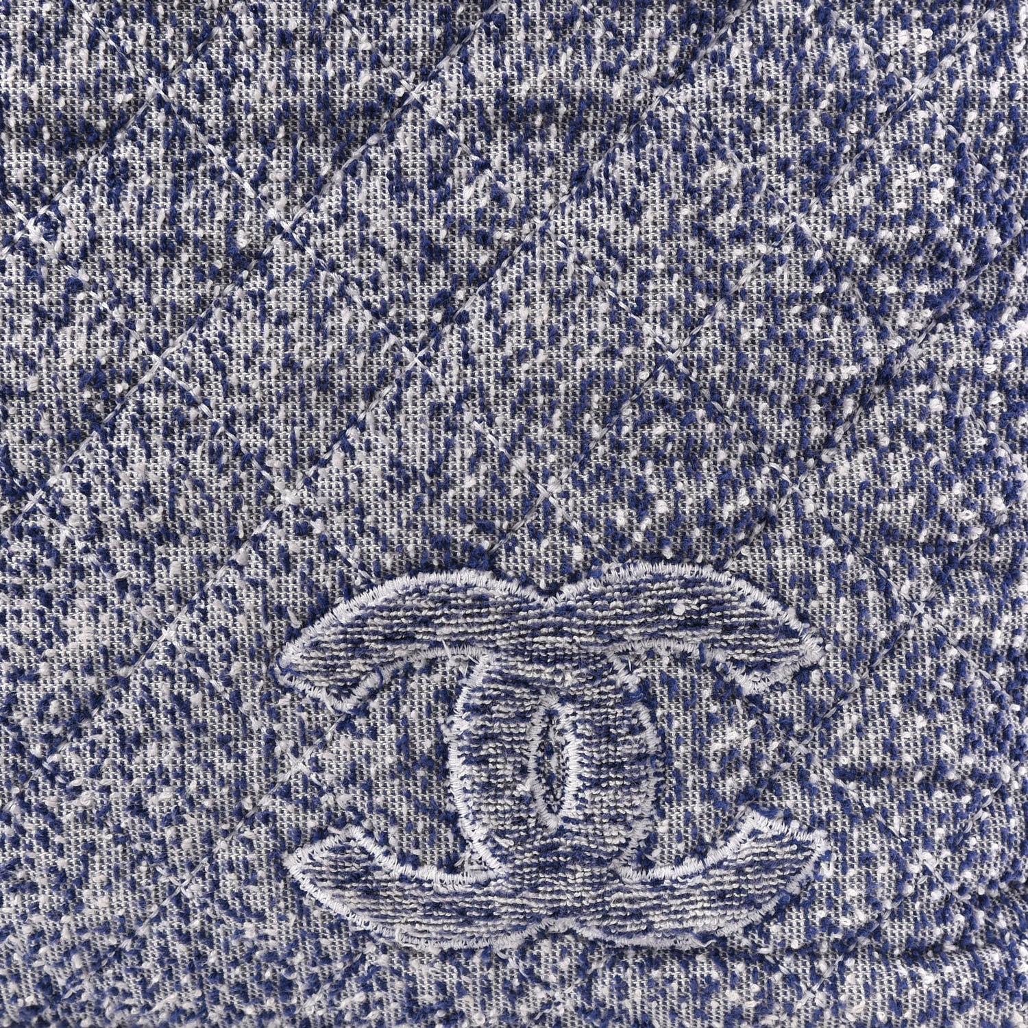 Chanel Terry Cotton Fizzy Tote Navy White 12 of 13