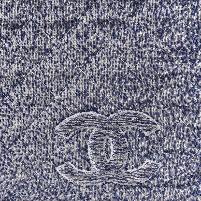 Chanel Terry Cotton Fizzy Tote Navy White 12 of 13