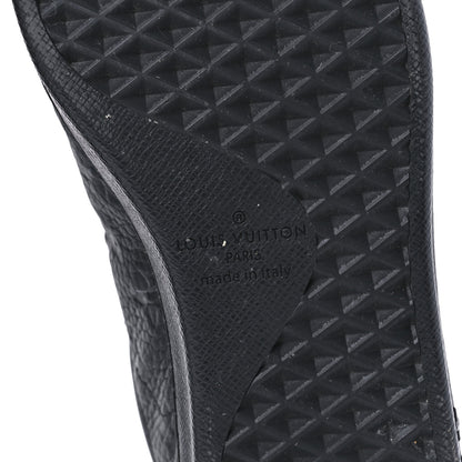 Louis Vuitton Grained Calfskin Embossed Monogram Mens Luxembourg Sneakers 7.5 Black 8 of 10
