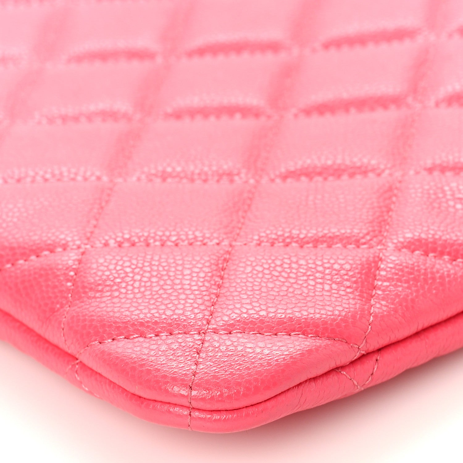 Chanel Lambskin Quilted Medium Cosmetic Case Dark Pink 9 of 10