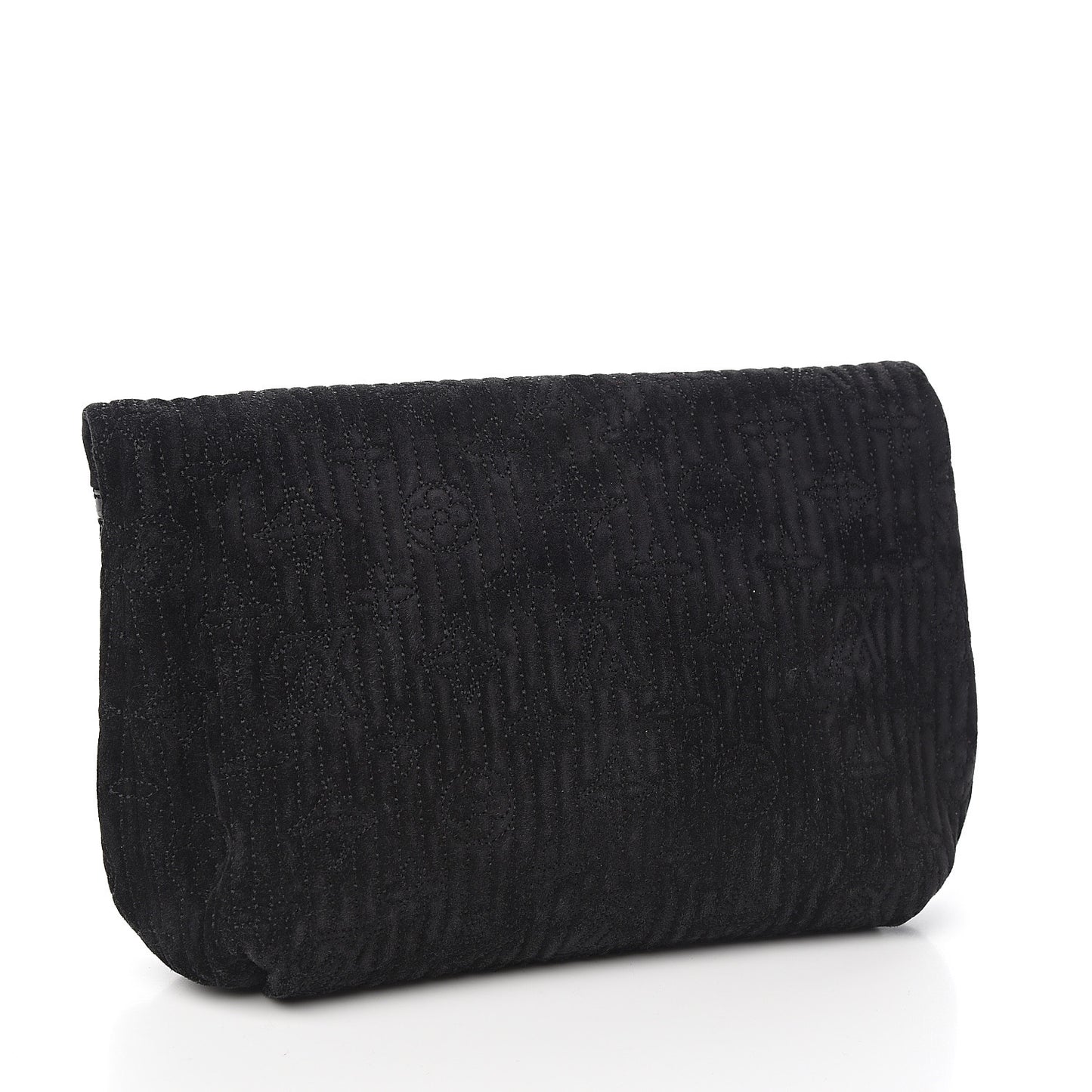 Suede Monogram Motard Afterdark Clutch Black