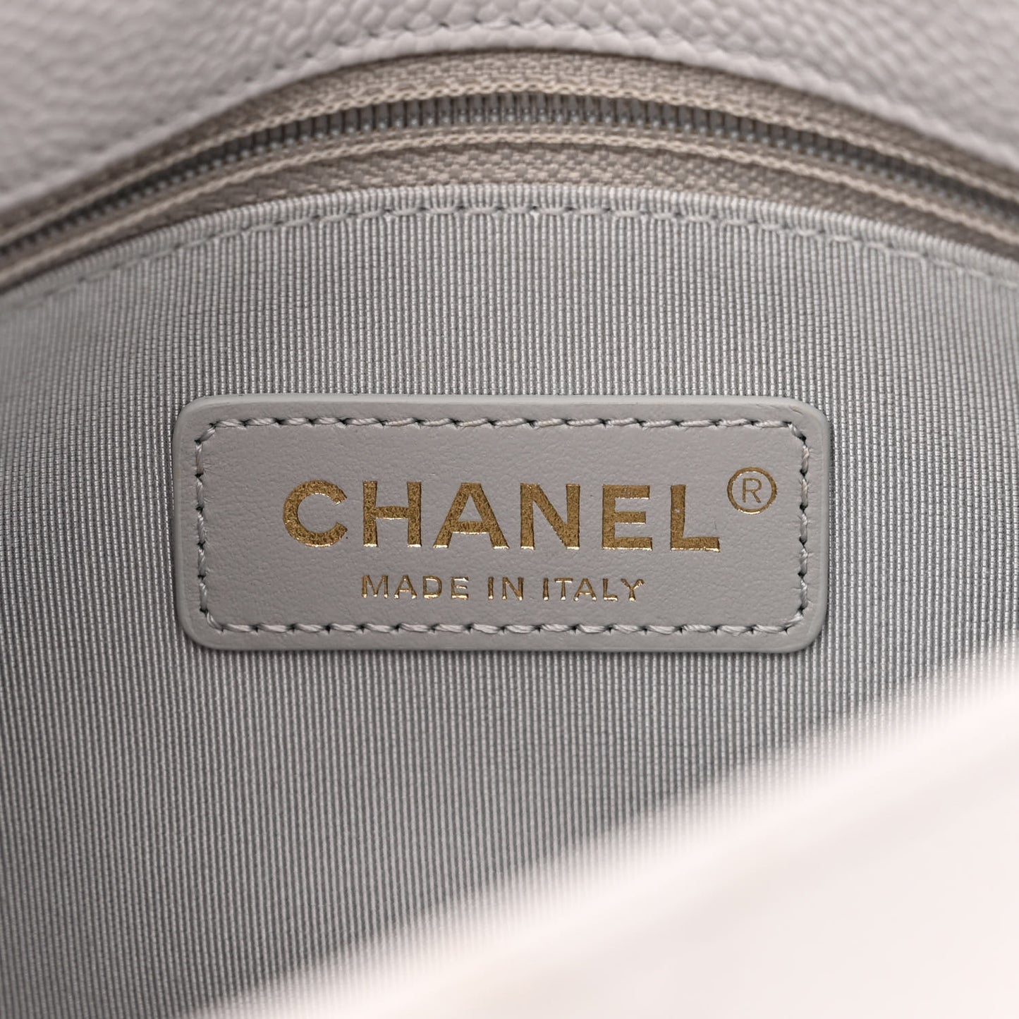 Caviar Quilted Small City Walk Flap Light Grey