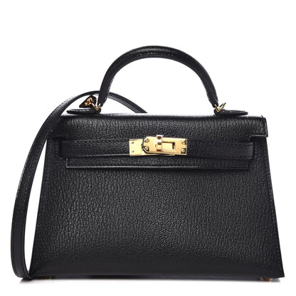 Hermes Chevre Mysore Mini Kelly Sellier 20 Black 1 of 8