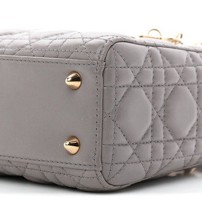 Christian Dior Lambskin Cannage Small Lucky Badges My Lady Dior Grey 10 of 10