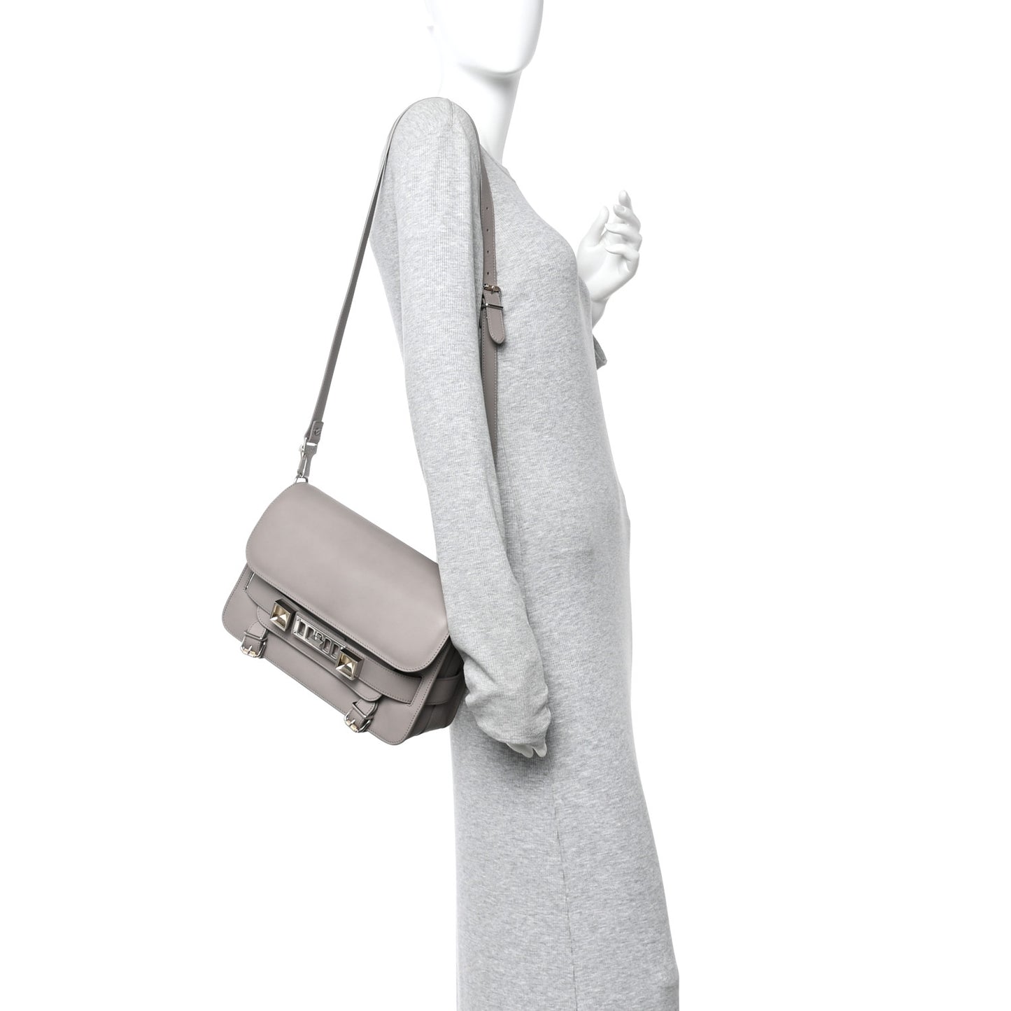 Smooth Calfskin PS11 Classic Shoulder Bag Mushroom