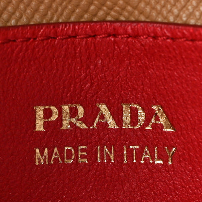 Prada Saffiano Cuir Large Double Bag Caramel Fuoco 7 of 11