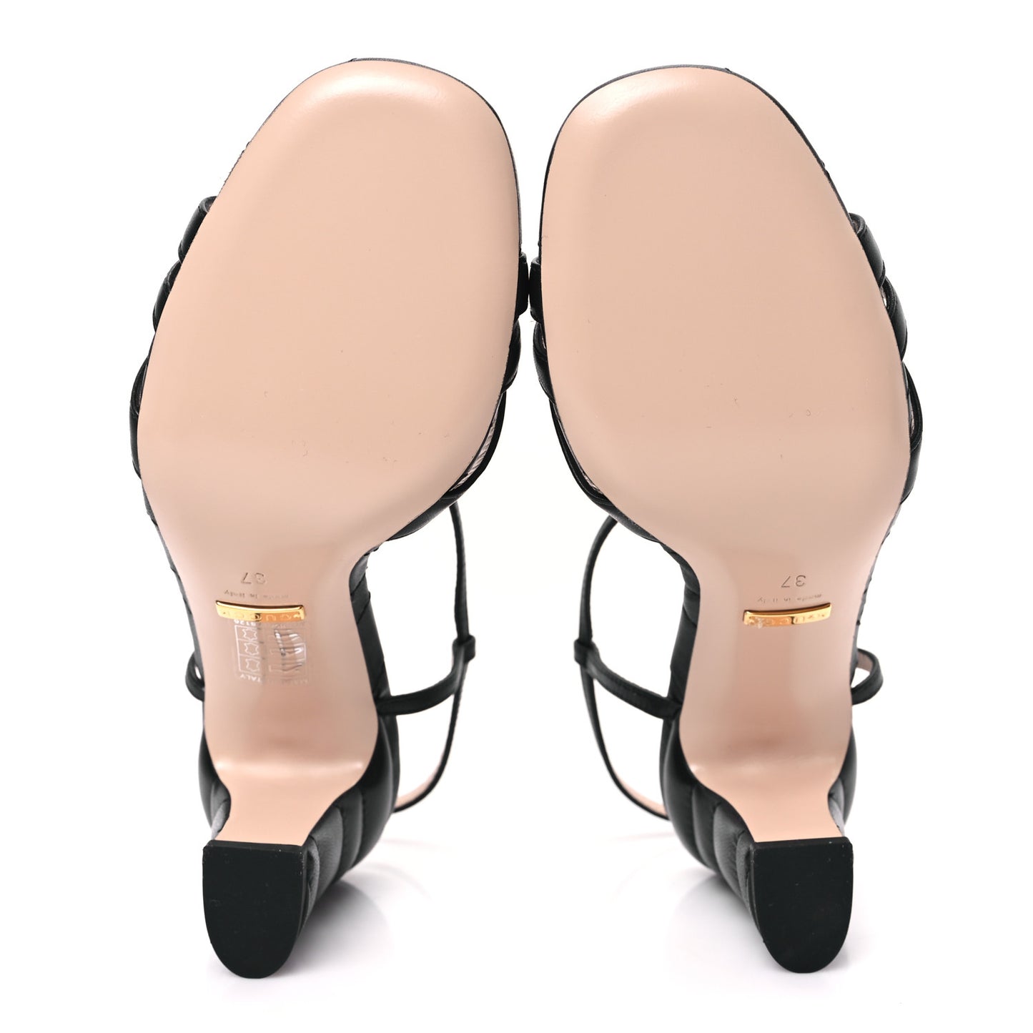 Nappa Matelasse T-Strap 40mm Sandals 37 Black
