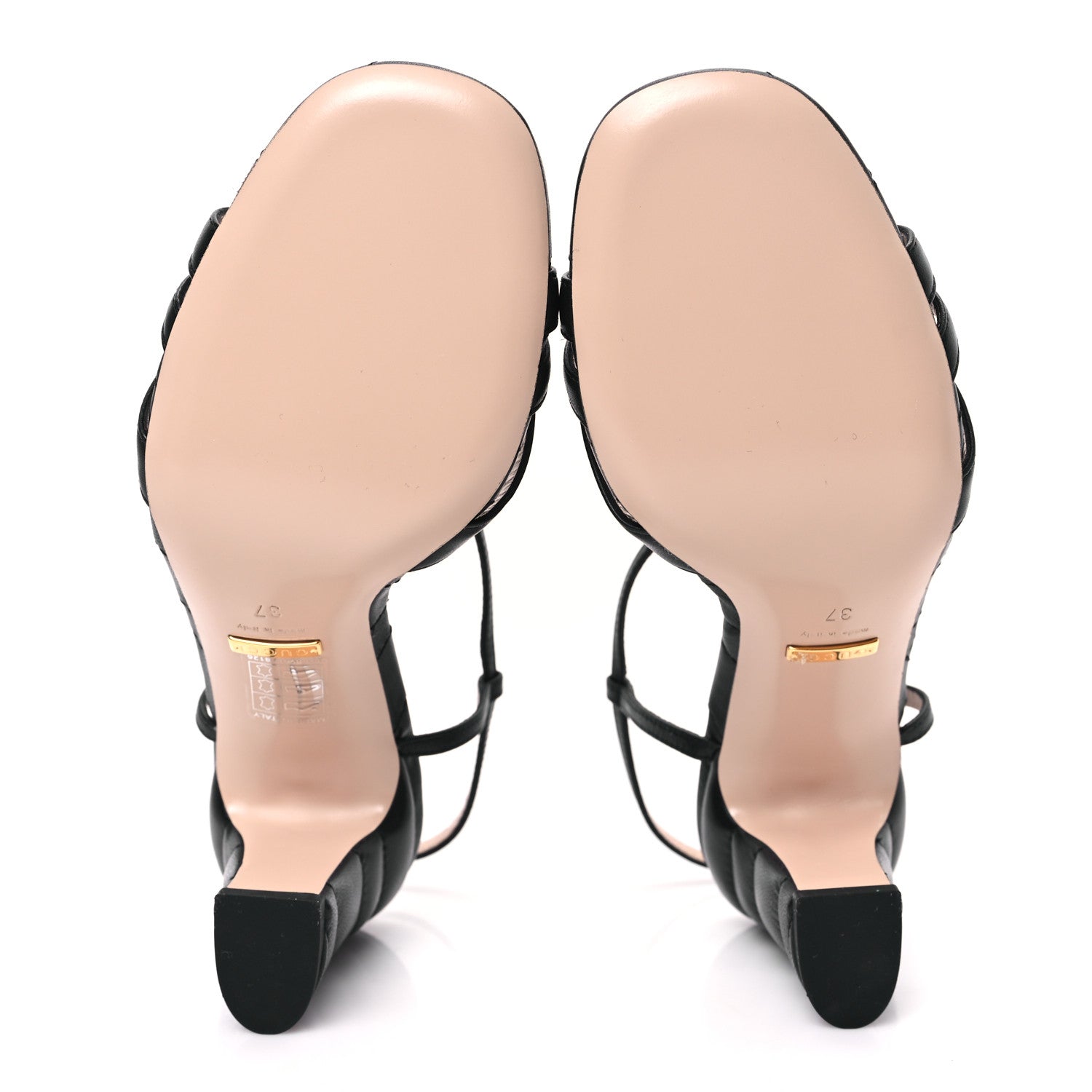 Gucci Nappa Matelasse T-Strap 40mm Sandals 37 Black 5 of 8