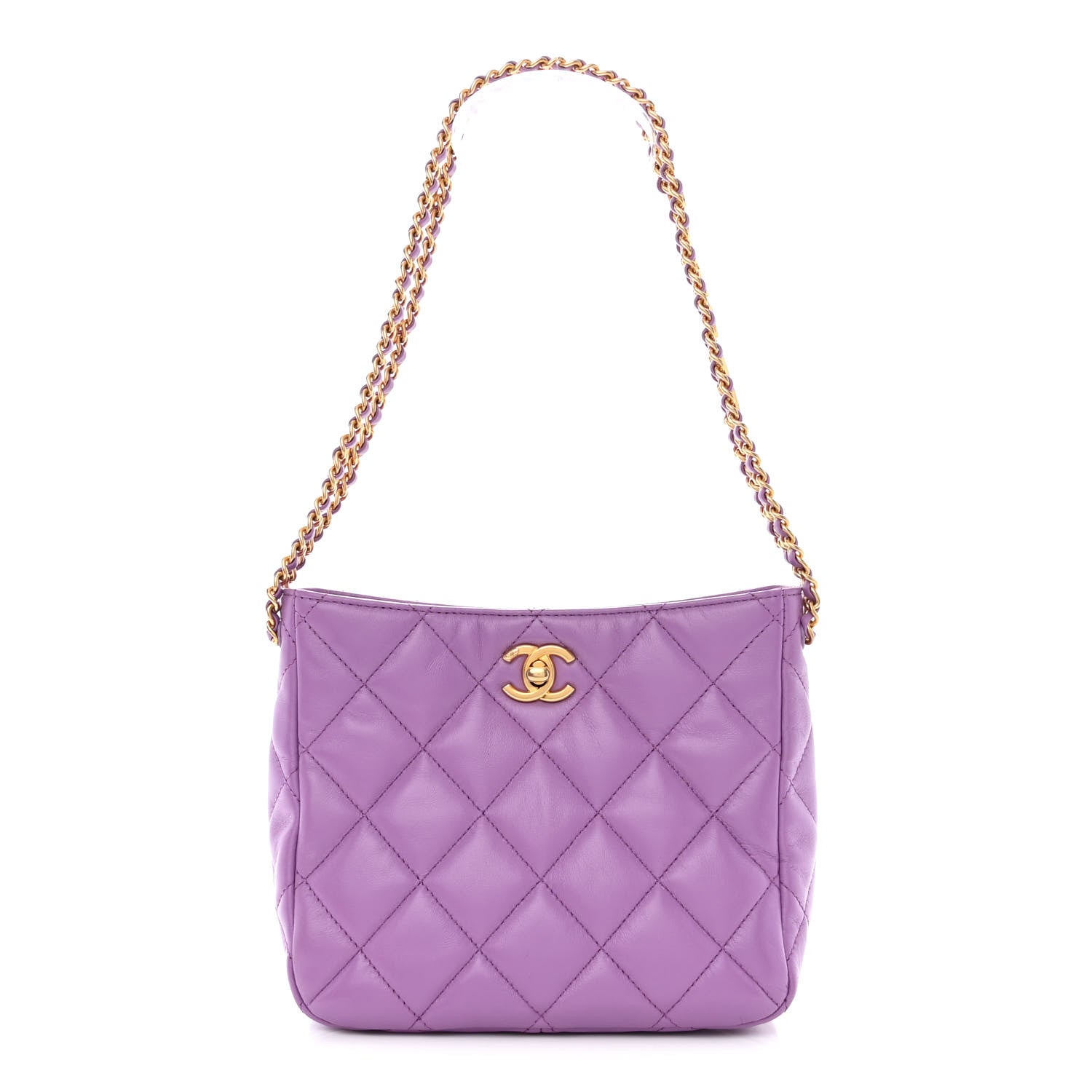 Chanel Lambskin Quilted Small Pick Me Up Hobo Purple 1 of 11