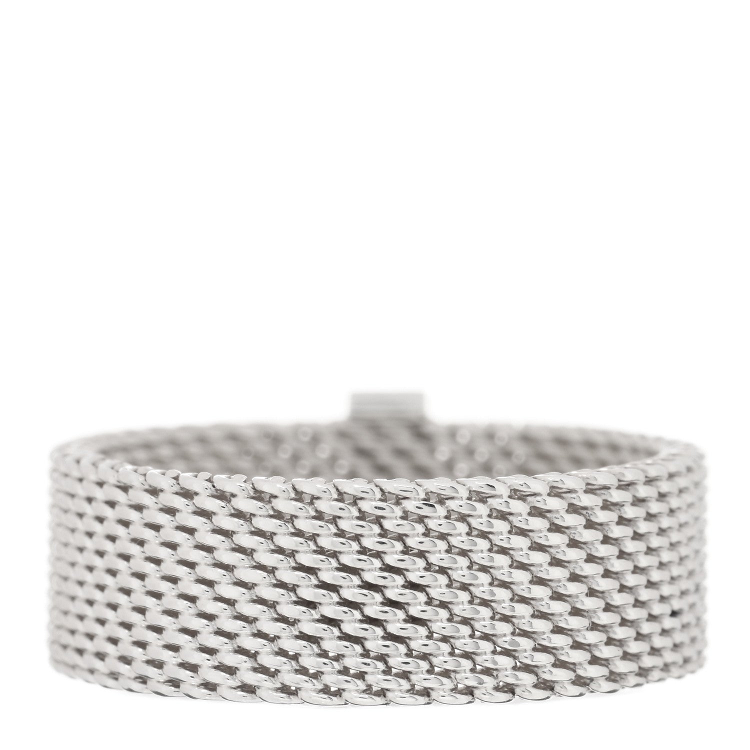 Tiffany Sterling Silver Diamond Somerset Mesh Ring 53 6.25 3 of 4