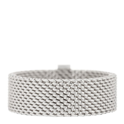 Tiffany Sterling Silver Diamond Somerset Mesh Ring 53 6.25 3 of 4