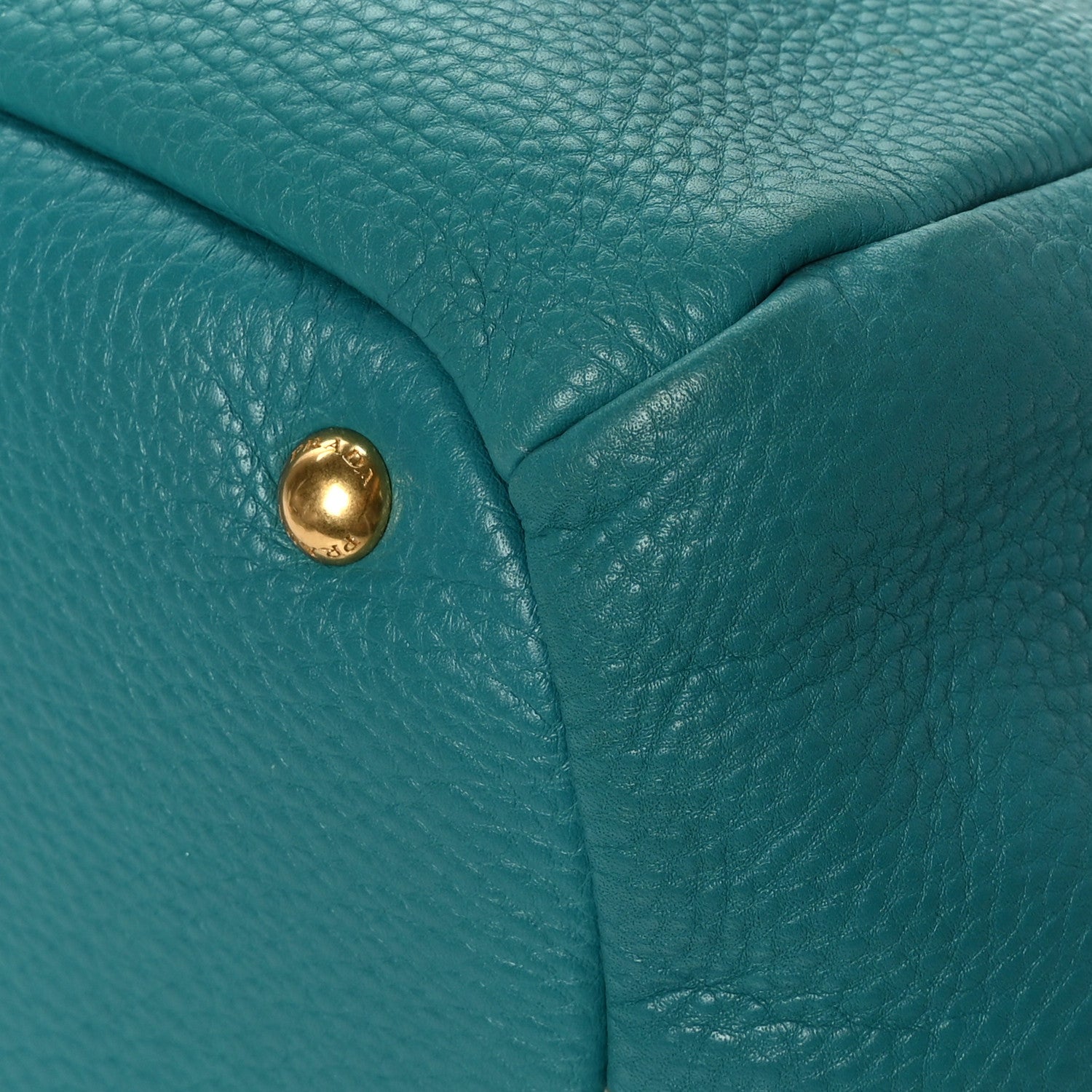 Prada Vitello Daino Shopping Tote Green 8 of 10
