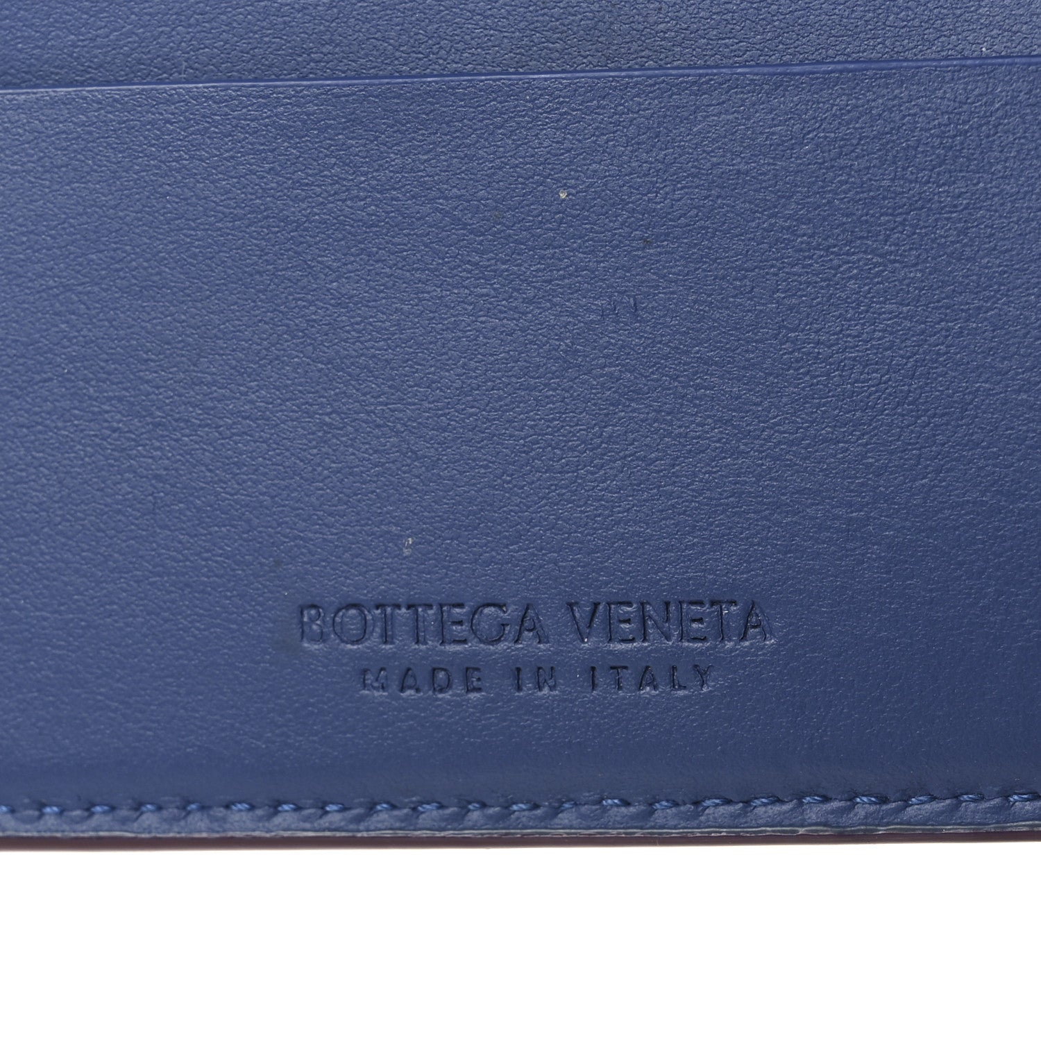 Bottega Veneta Nappa Maxi Intrecciato Bi-Fold Wallet Burgundy Blue 7 of 8