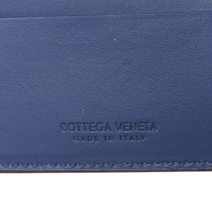 Bottega Veneta Nappa Maxi Intrecciato Bi-Fold Wallet Burgundy Blue 7 of 8