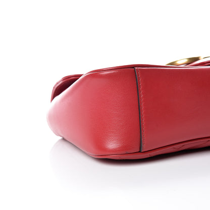 Gucci Calfskin Matelasse Small GG Marmont Shoulder Bag Hibiscus Red 8 of 12