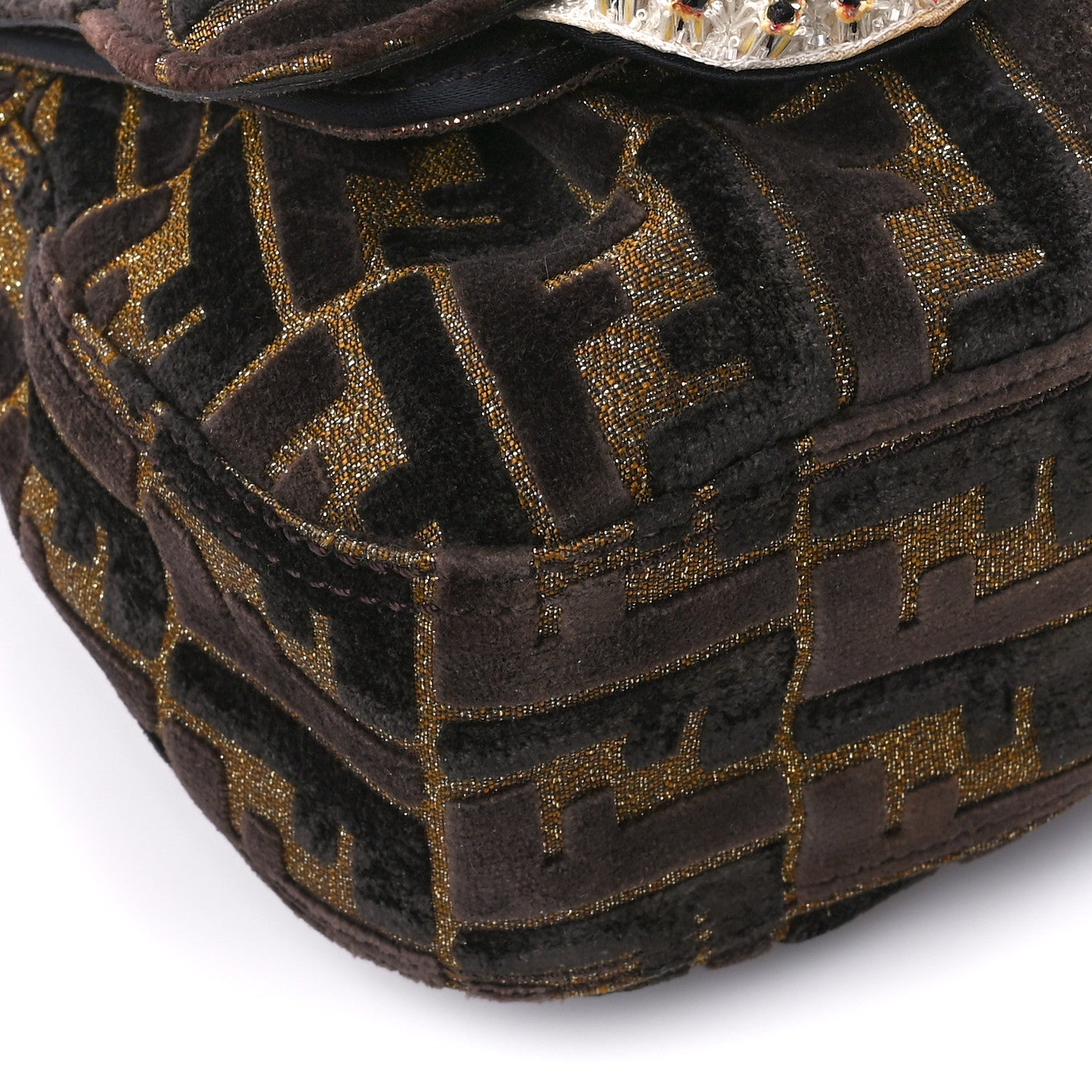 Fendi Velvet FF Beaded Embellished B Bag Multcolor 11 of 14