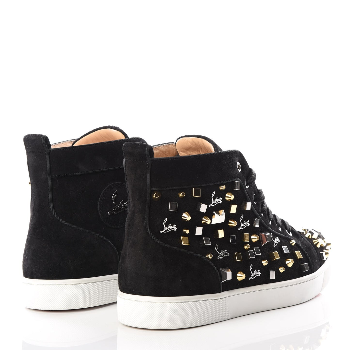 Suede Mens Louis Cube Flat Sneakers 45 Black