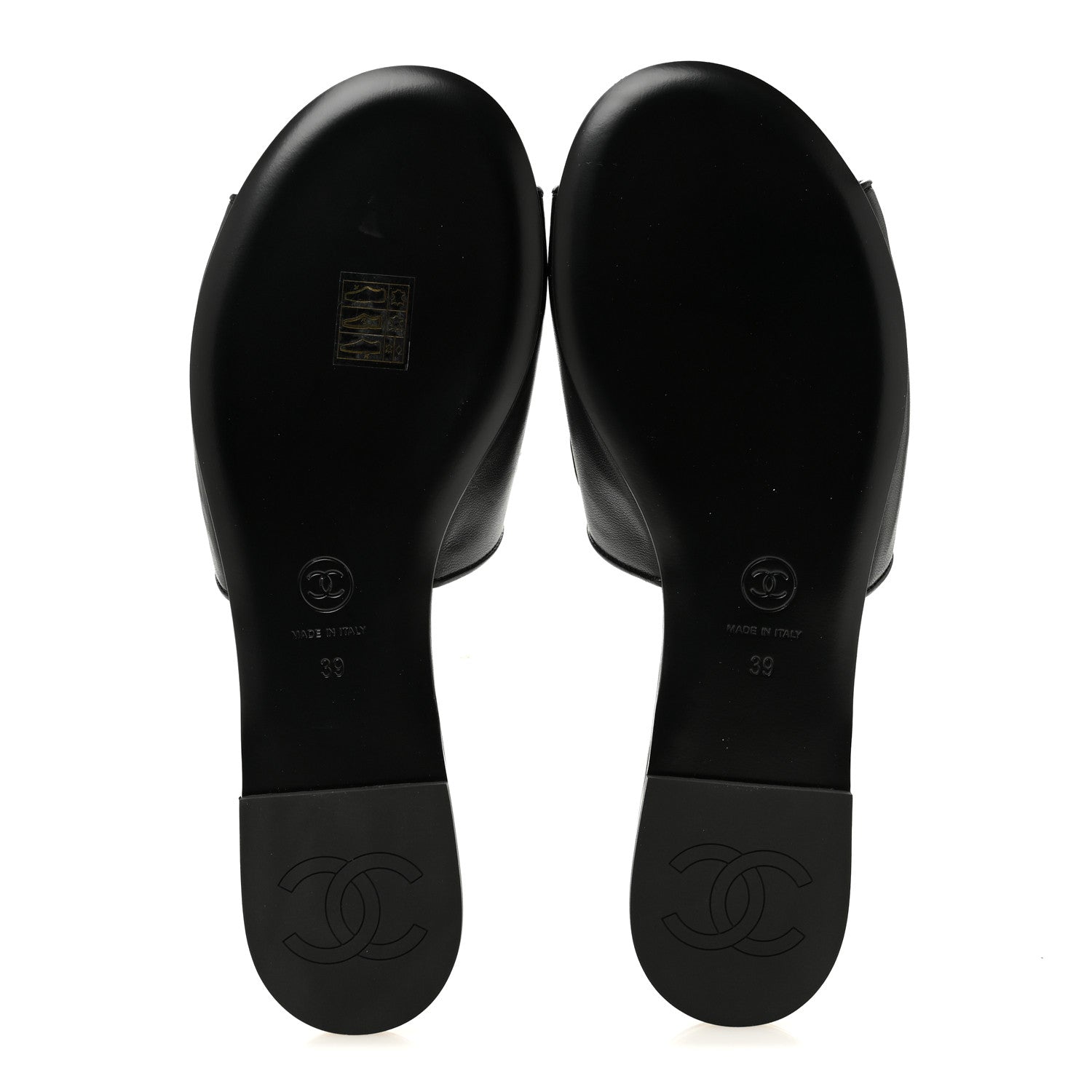 Chanel Lambskin Velcro Mules 39 Black 6 of 10