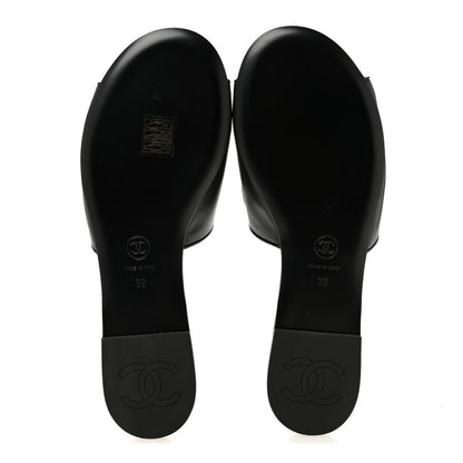 Chanel Lambskin Velcro Mules 39 Black 6 of 10
