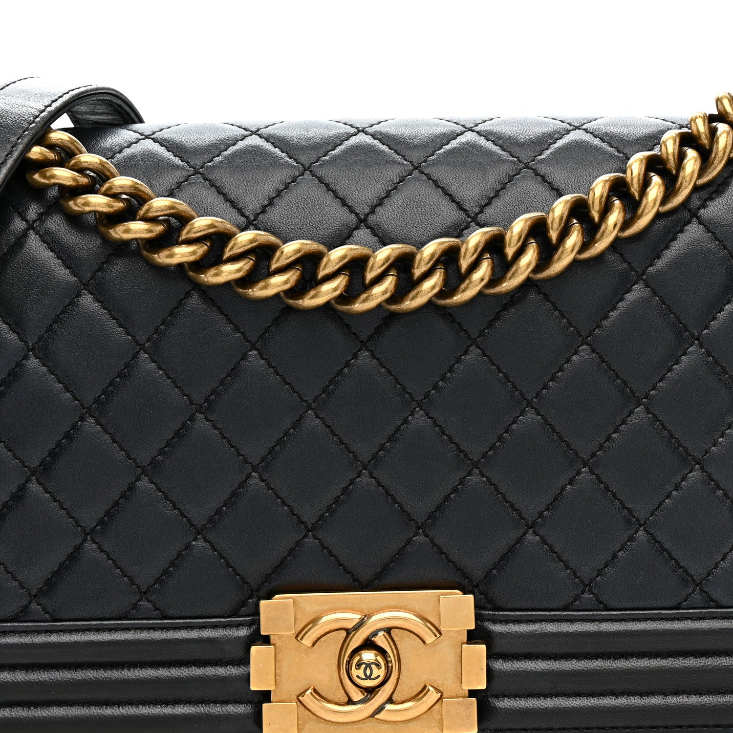 Chanel Lambskin Quilted Medium Boy Flap Black 8 of 13