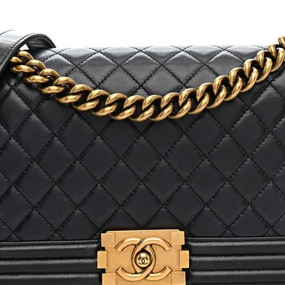 Chanel Lambskin Quilted Medium Boy Flap Black 8 of 13