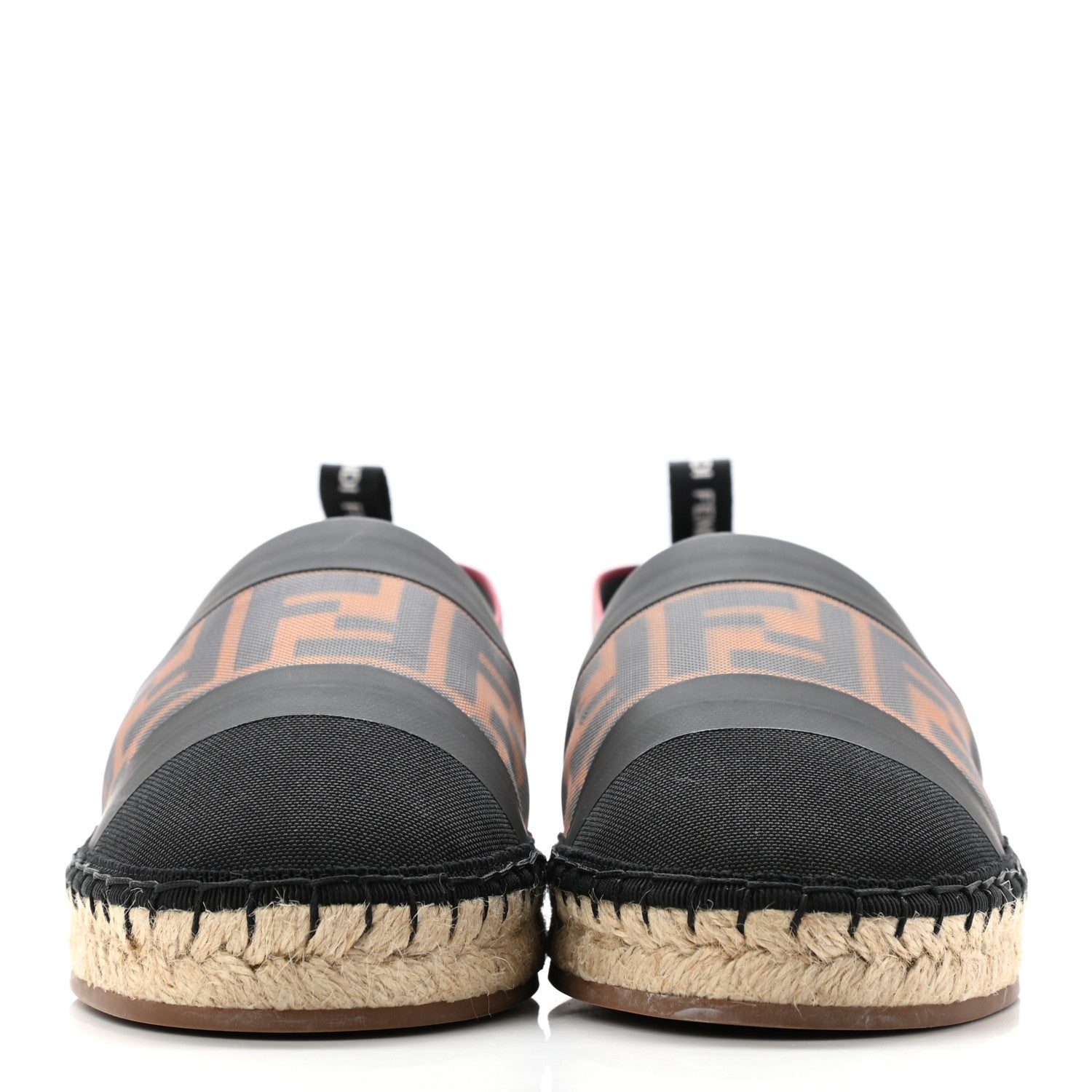 Fendi Canvas Mesh FF Colibri Espadrilles 39 Black Tobacco Moro 2 of 11