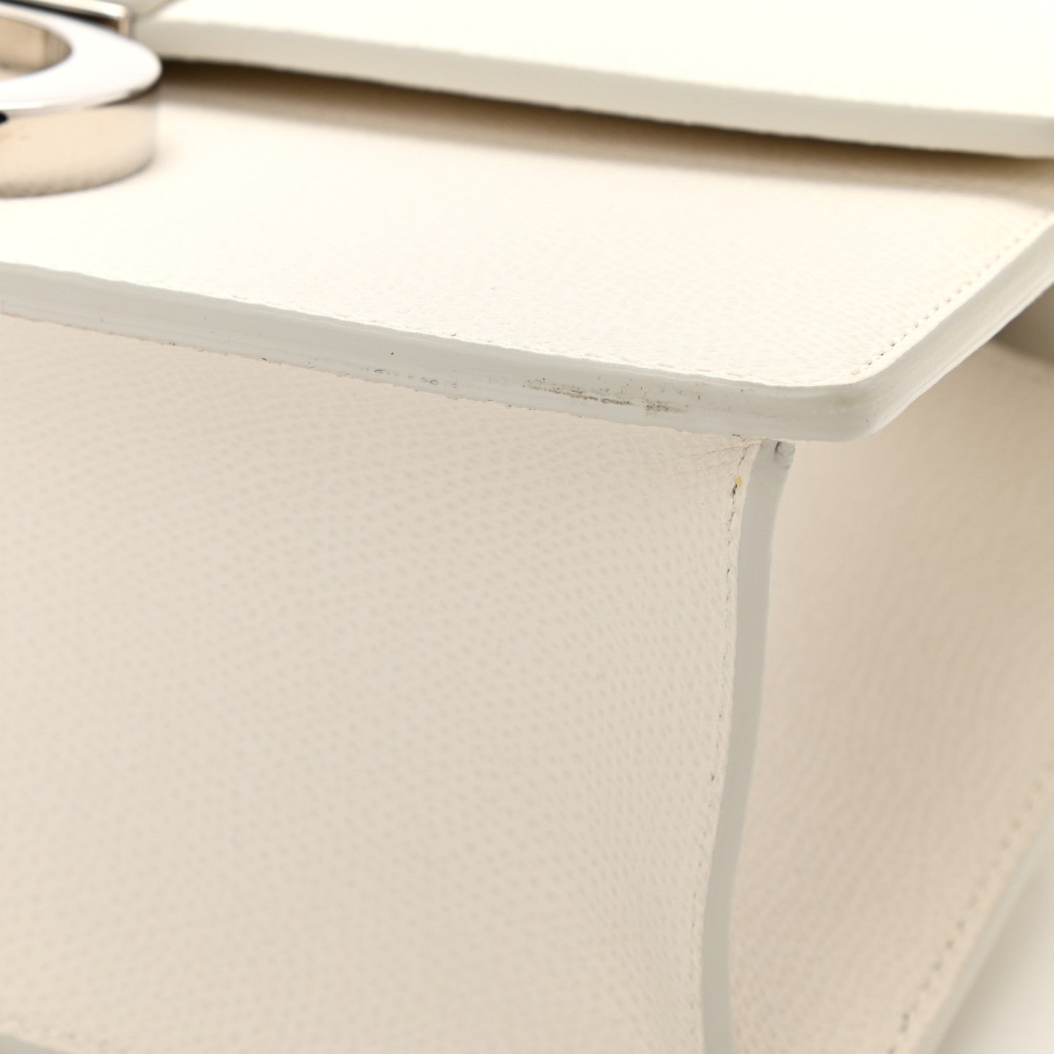Christian Dior Grained Calfskin 30 Montaigne Chain Flap Bag White 9 of 10