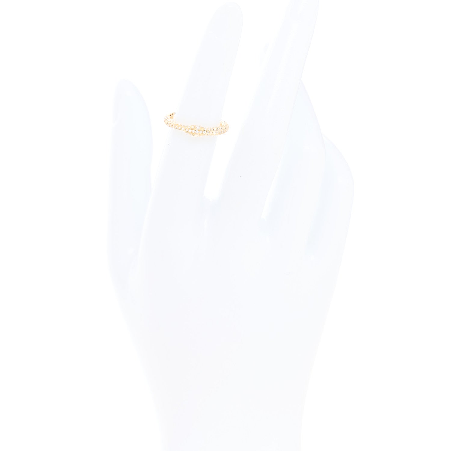 Gucci 18K Yellow Gold Diamond Ouroboros Snake Ring 48 4.5 2 of 6