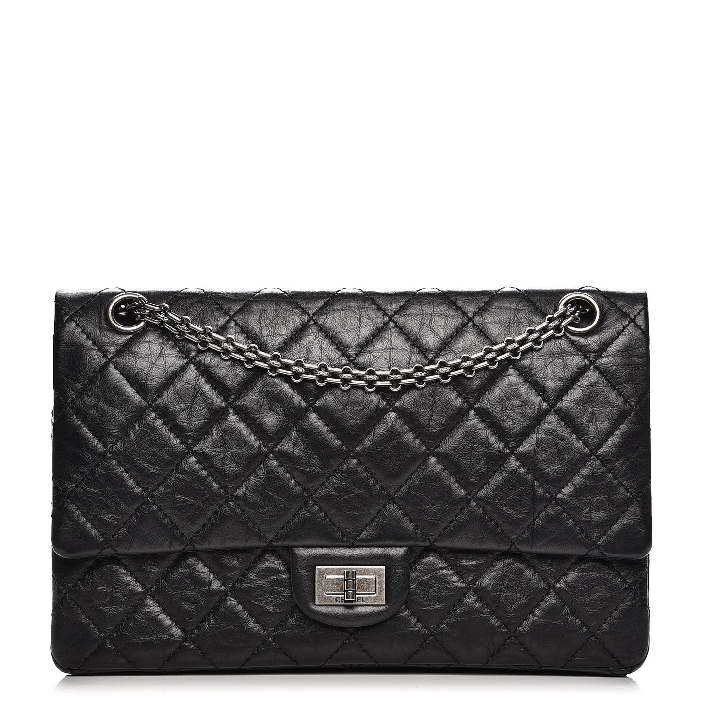 Aged Calfskin Quilted 2.55 Reissue 226 Flap Black