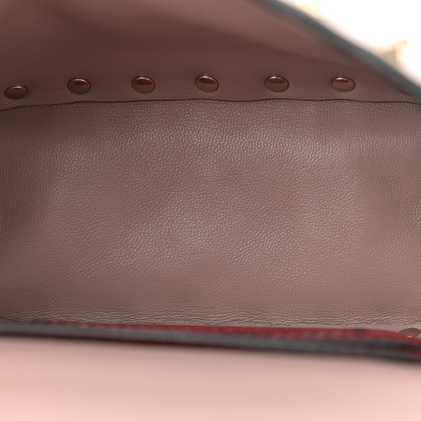 Nappa Micro Rockstud Spike Shoulder Bag Poudre