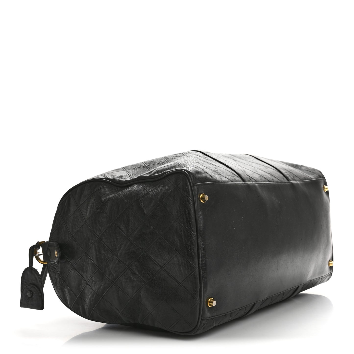Calfskin Stitched Duffel Bag Black