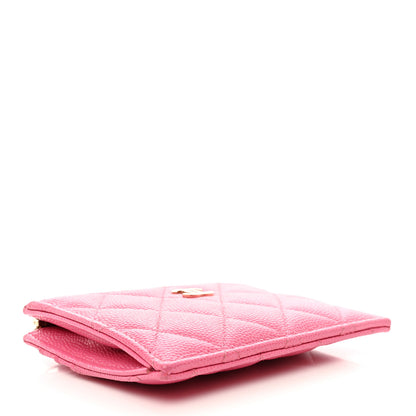 Chanel Caviar Quilted CC Zip Card Holder Pink 4 of 10