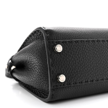 Fendi Cuoio Romano Selleria Bi-Color Mini Peekaboo Iconic Satchel Black Mou 10 of 11