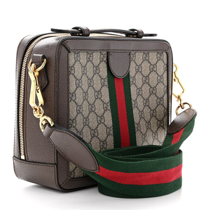 Gucci GG Supreme Monogram Web Small Ophidia Top Handle Shoulder Bag Brown 3 of 12