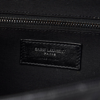 Saint Laurent Grain De Poudre Textured Mixed Matelasse Large Triquilt Monogram Monochrome Satchel Black 6 of 10