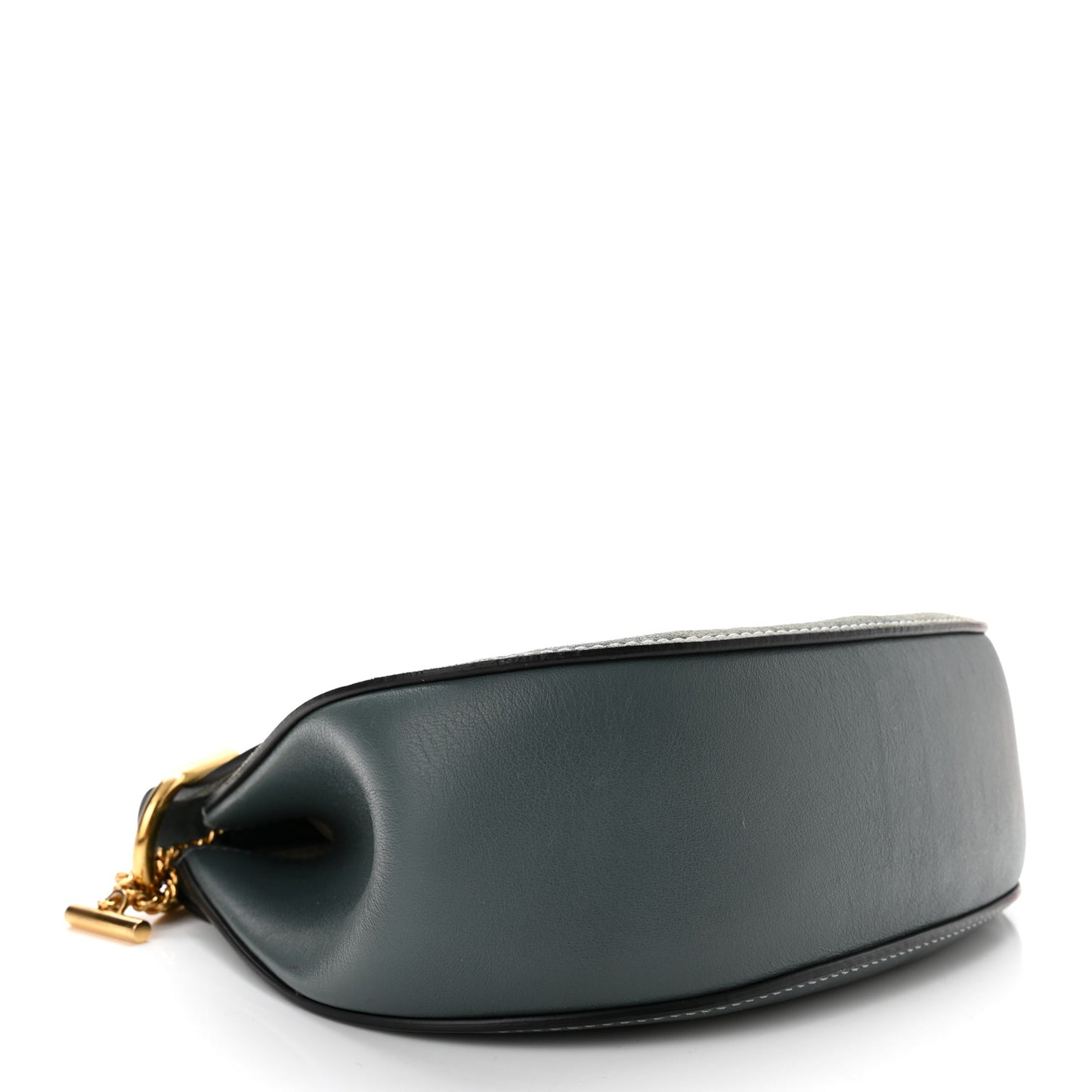 Suede Smooth Calfskin Drew Shoulder Bag Cloudy Blue