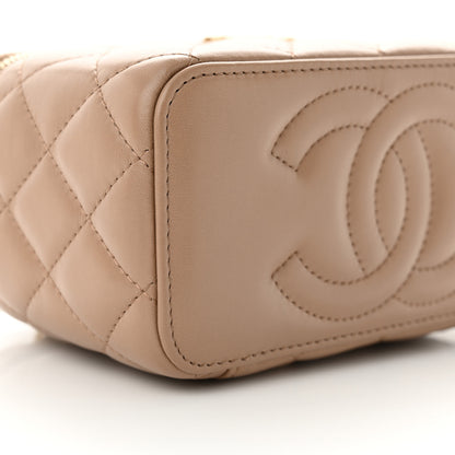 Chanel Lambskin Quilted Small Pillow Crush Vanity Case With Chain Beige 9 of 13