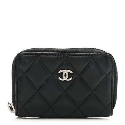 Chanel Lambskin Quilted Zip Coin Purse Black 1 of 8