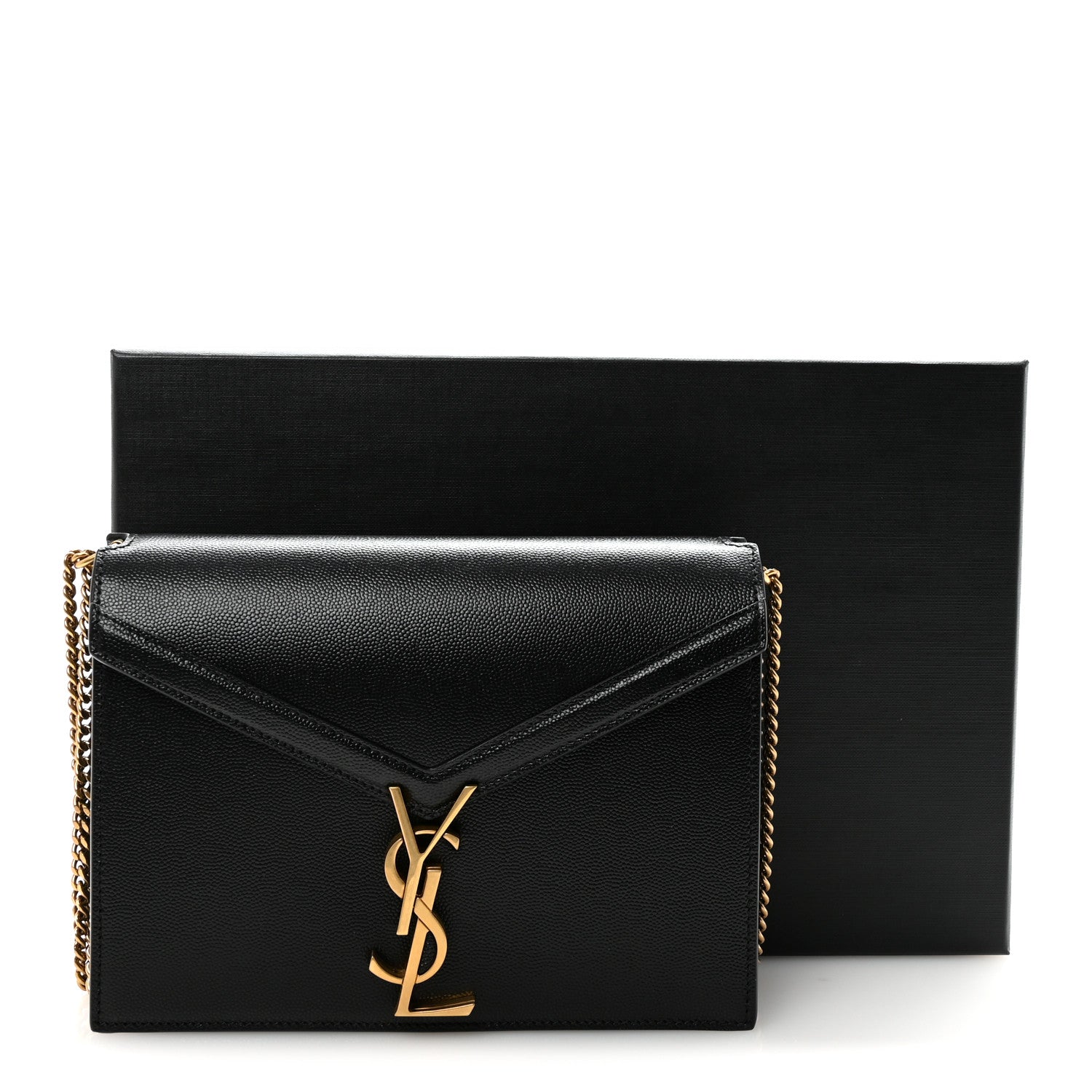 Saint Laurent Grain De Poudre Monogram Cassandra Clasp Bag Black 10 of 10