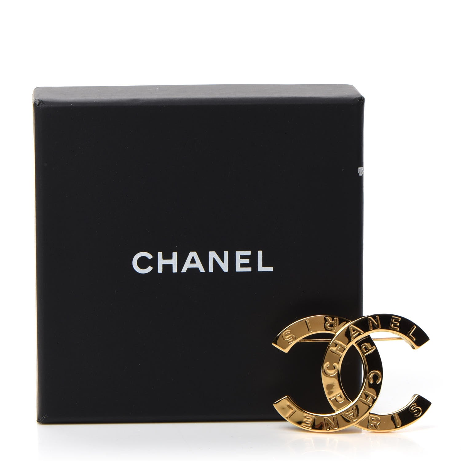 Chanel Metal Paris Button CC Large Brooch Gold 5 of 5