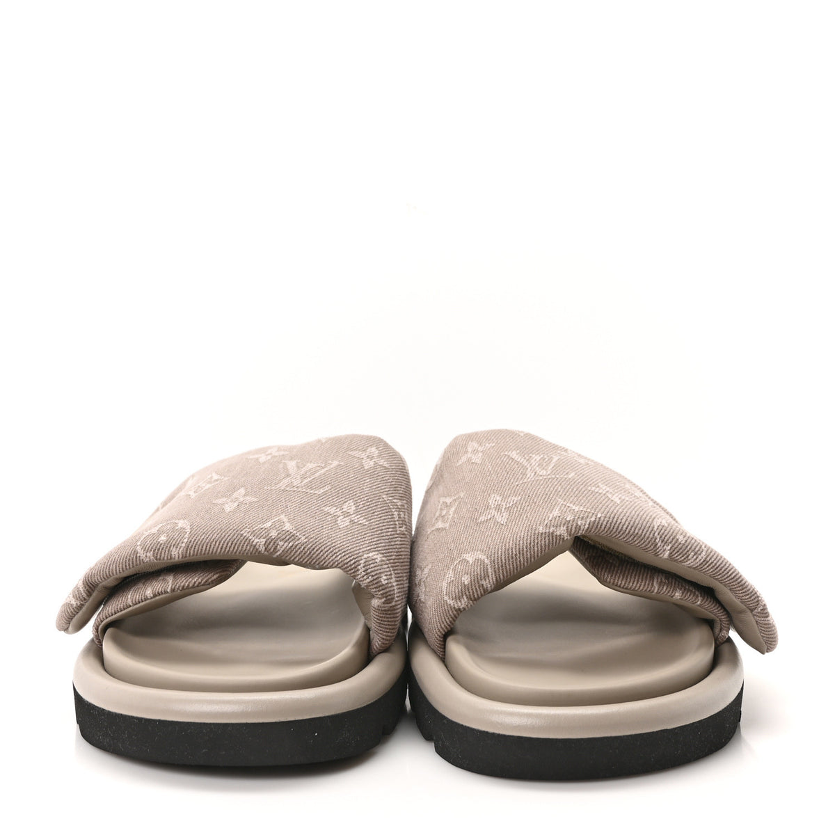 Louis Vuitton Monogram Denim LV Pool Pillow Flat Comfort Mule 38 Grey 3 of 9