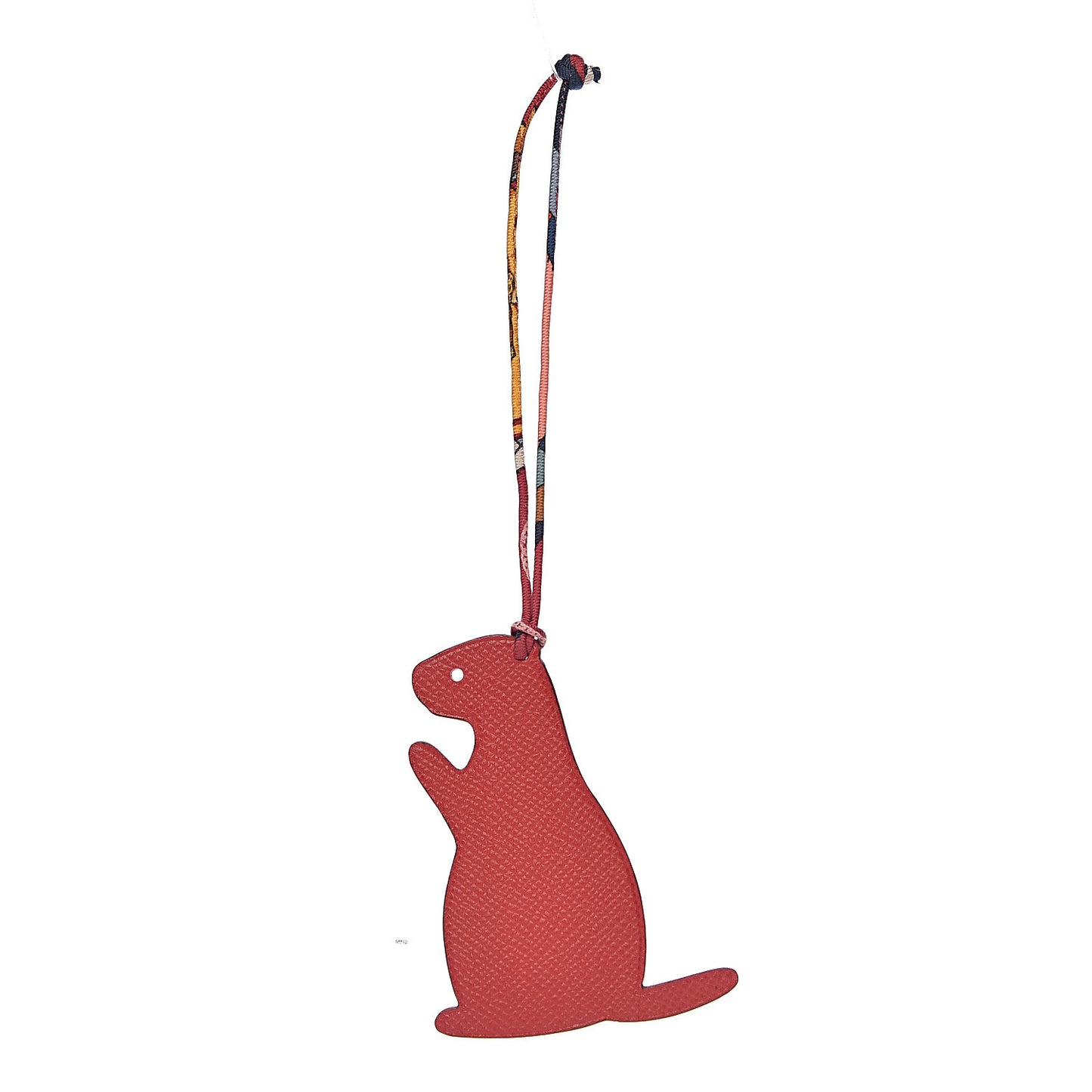 Epsom Togo Petit H Groundhog Bag Charm GM Beton Rouge Garance