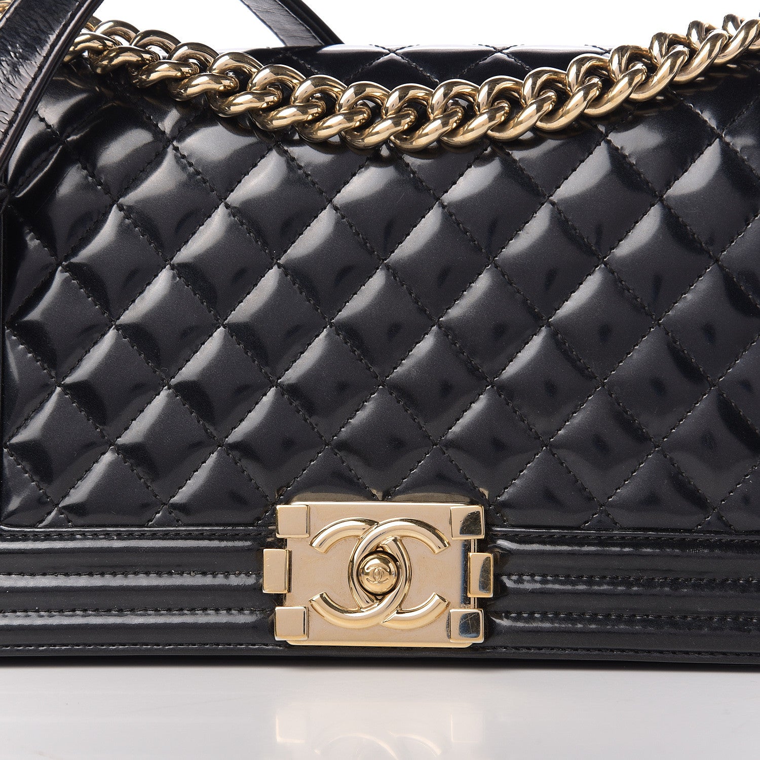 Chanel Glazed Calfskin Quilted New Medium Boy Flap Black 10 of 10