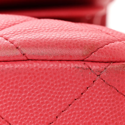 Chanel Caviar Quilted Jumbo Double Flap Dark Pink 11 of 15