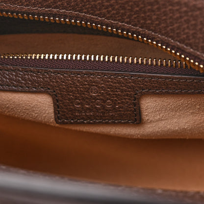 Gucci GG Supreme Monogram Textured Dollar Calfskin Web Small Ophidia Slip Handle Tote Beige Ebony New Acero 6 of 10