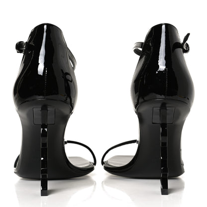Saint Laurent Patent Calfskin Opyum 110 Sandals 39 Black 6 of 10
