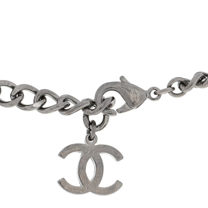 Chanel Ruthenium Crystal Chain CC Lucky Charms Choker Silver 4 of 4
